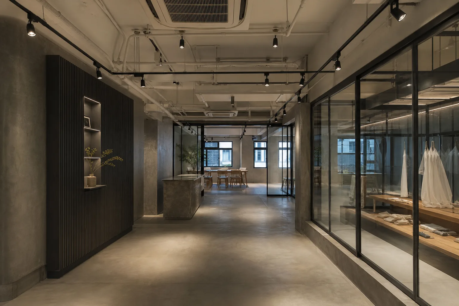 俊泓工程工商業裝修意境圖：香港商業空間 fit-out、玻璃間隔、機電及收口工程