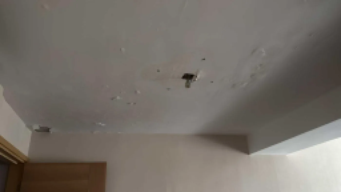 室內天花受滲水影響的修復前狀況